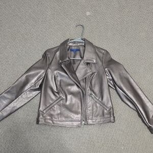 Apt. 9 Shimmering Silver Women's Leather Jacket